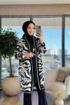 9217 Leopar Desen Kimono Siyah